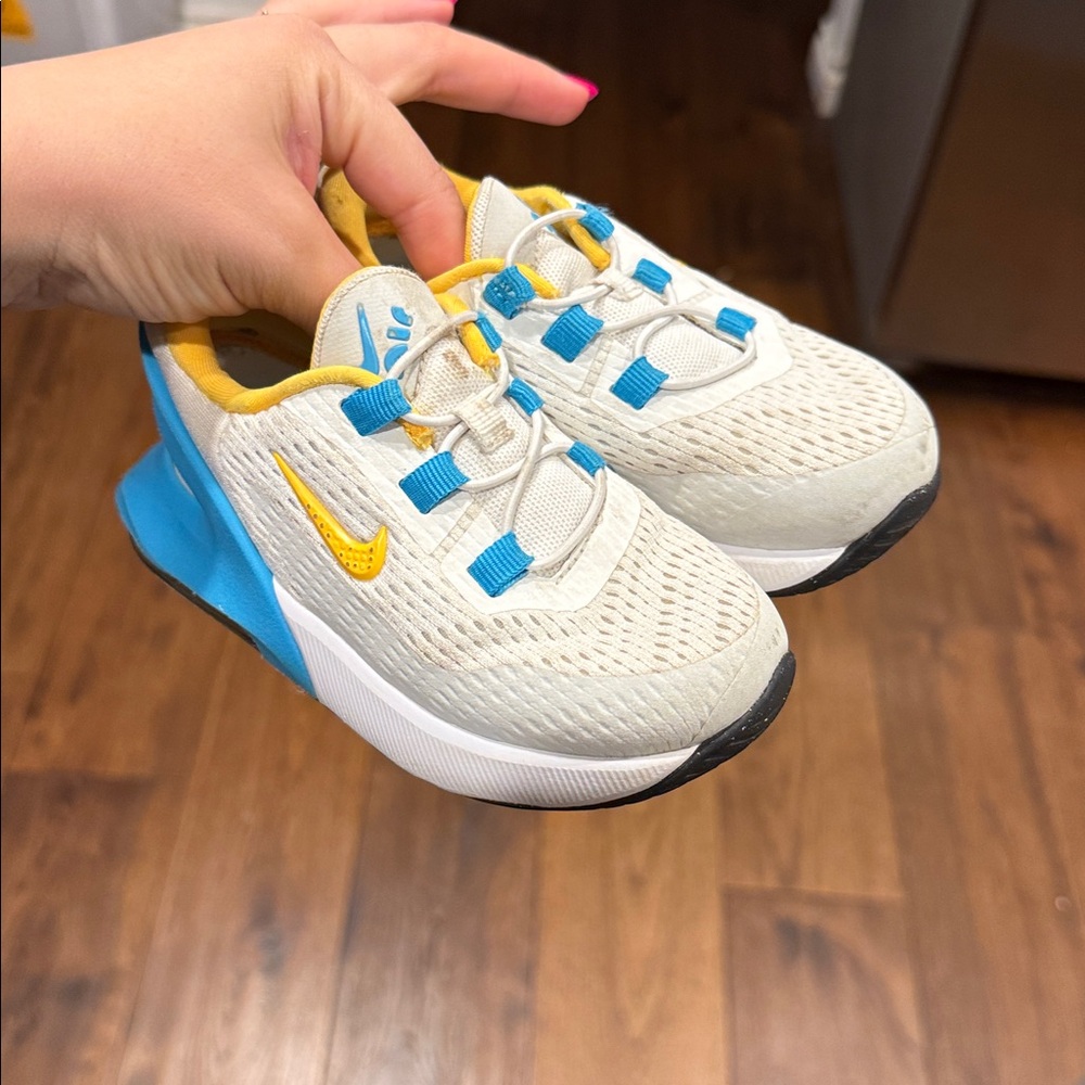Nike Kids Sneakers White with Blue and Yellow Accents